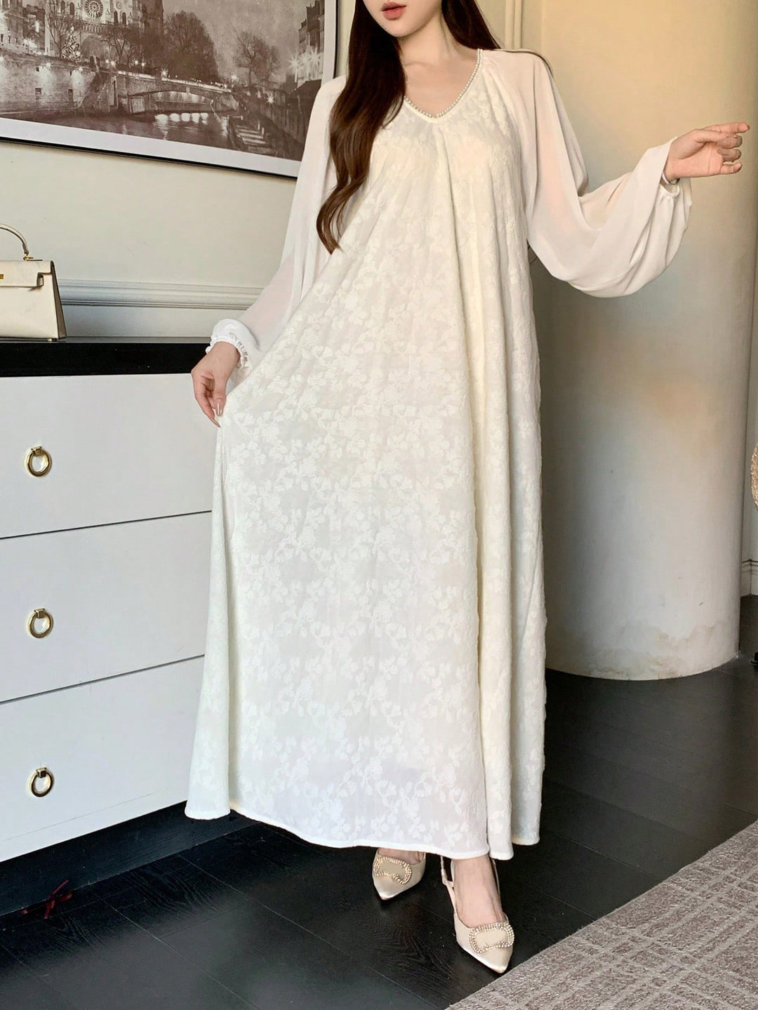 Rochie midi SHEIN, bej