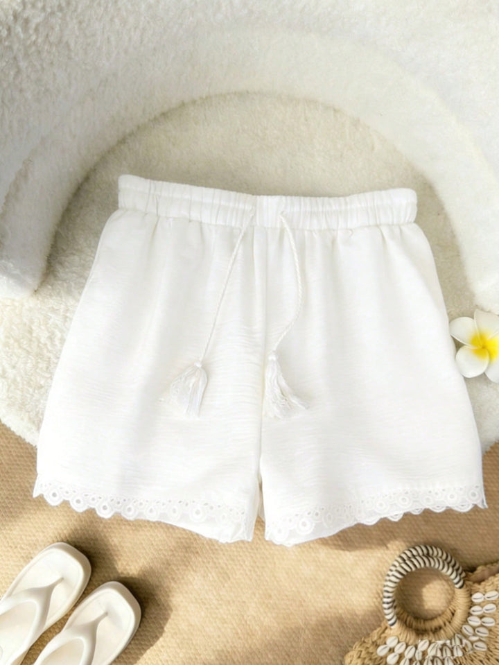 Pantaloni scurți SHEIN, alb