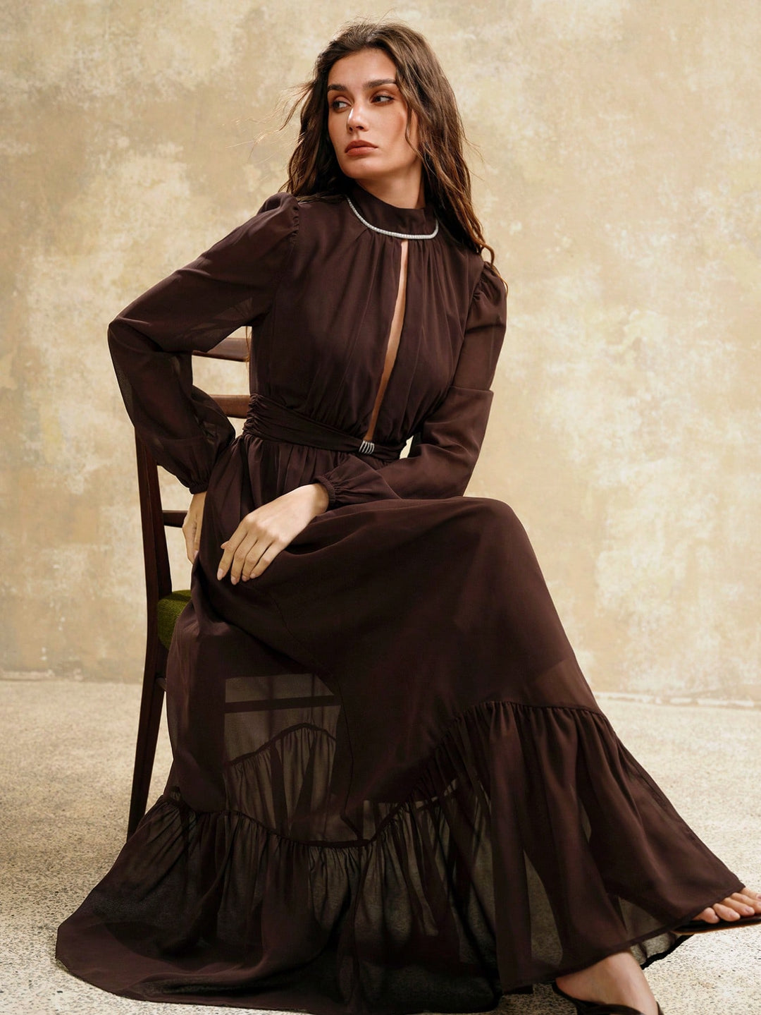 Rochie maxi SHEIN, maro