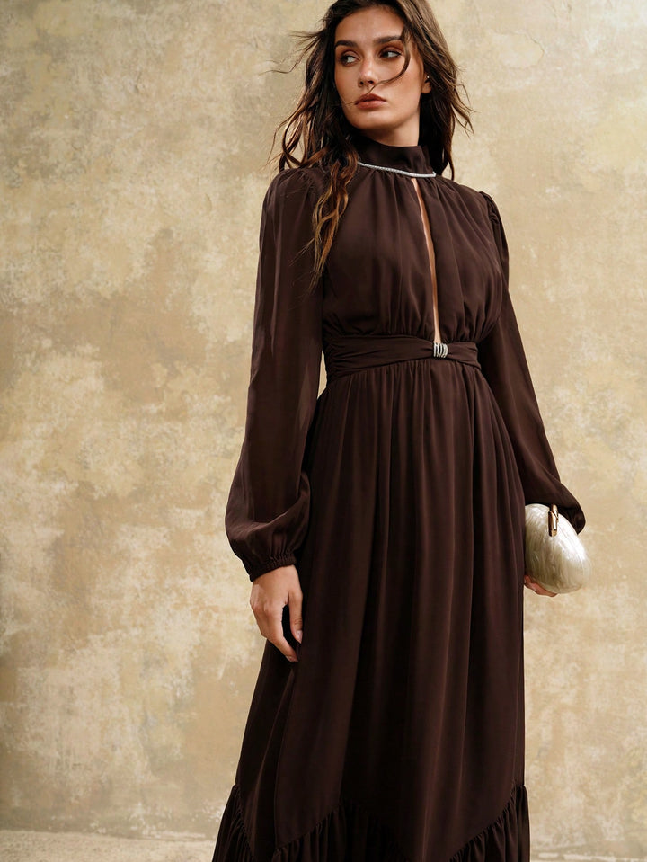 Rochie maxi SHEIN, maro