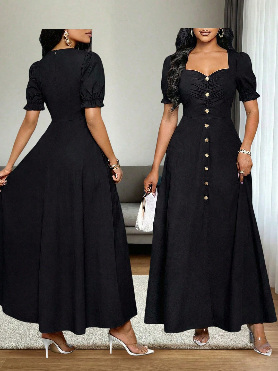 Rochie maxi SHEIN, negru