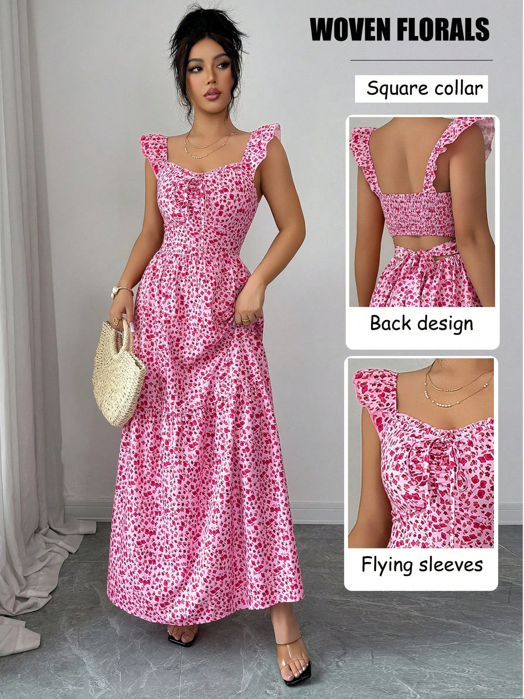 Rochie maxi SHEIN, roz