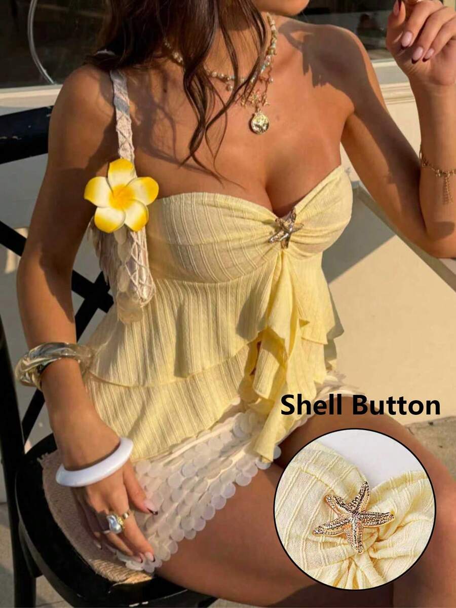 Top SHEIN, galben