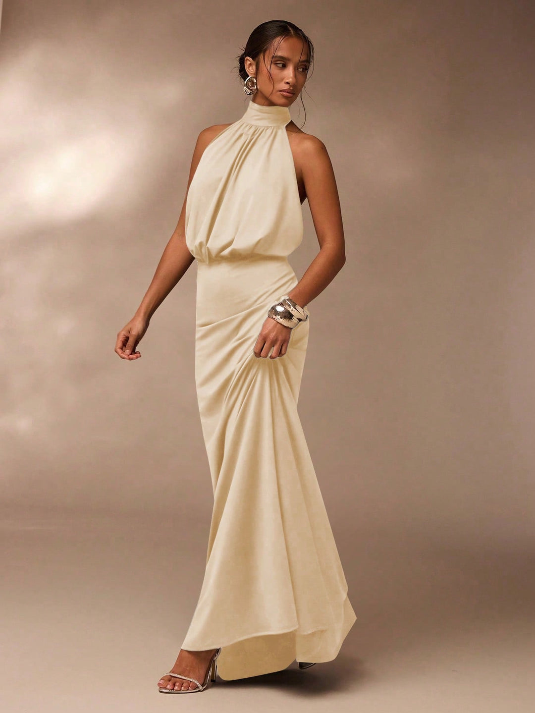 Rochie maxi SHEIN, bej