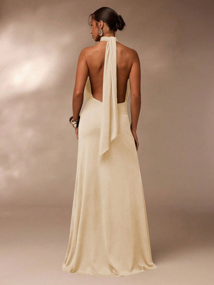 Rochie maxi SHEIN, bej