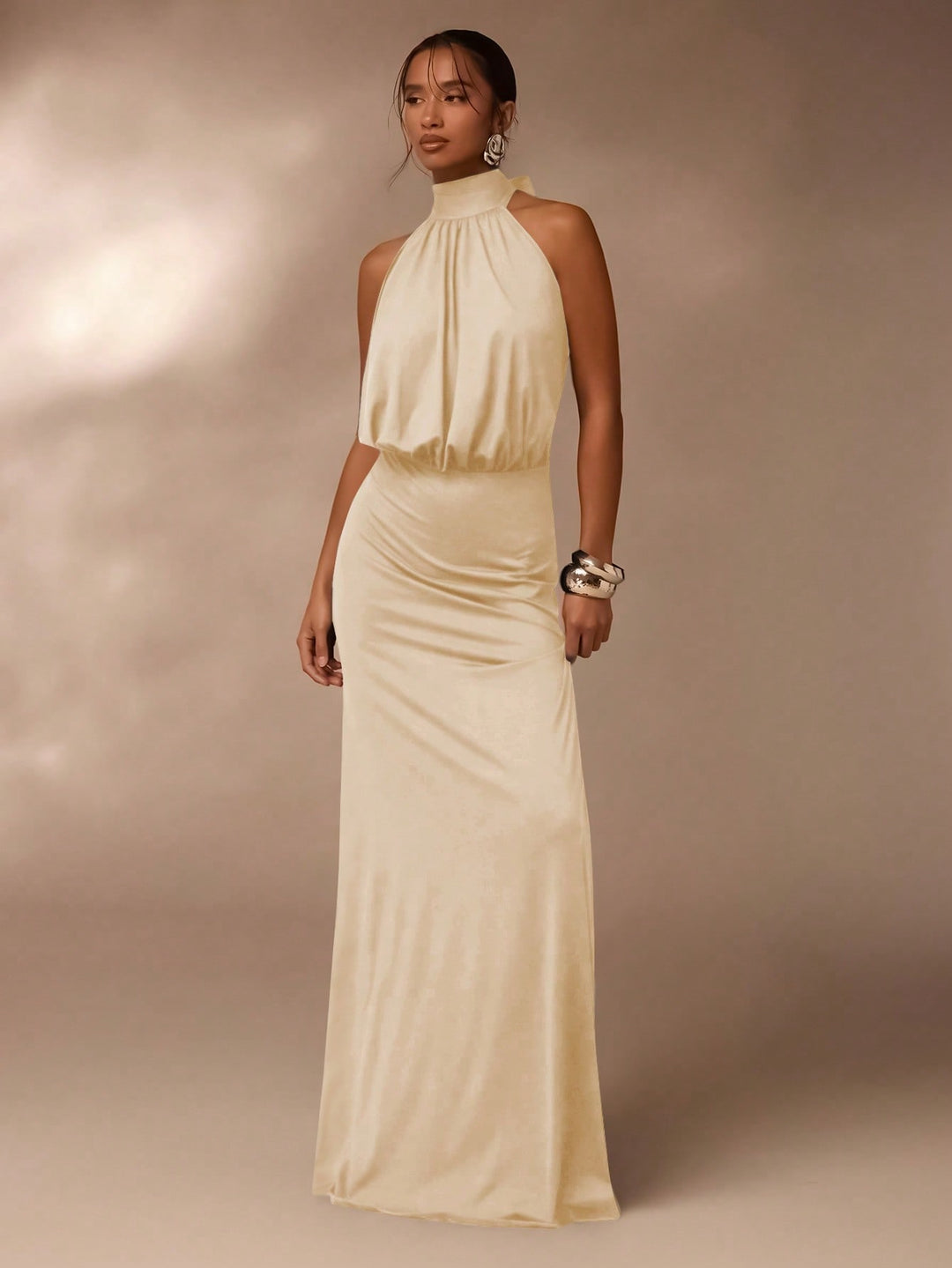 Rochie maxi SHEIN, bej