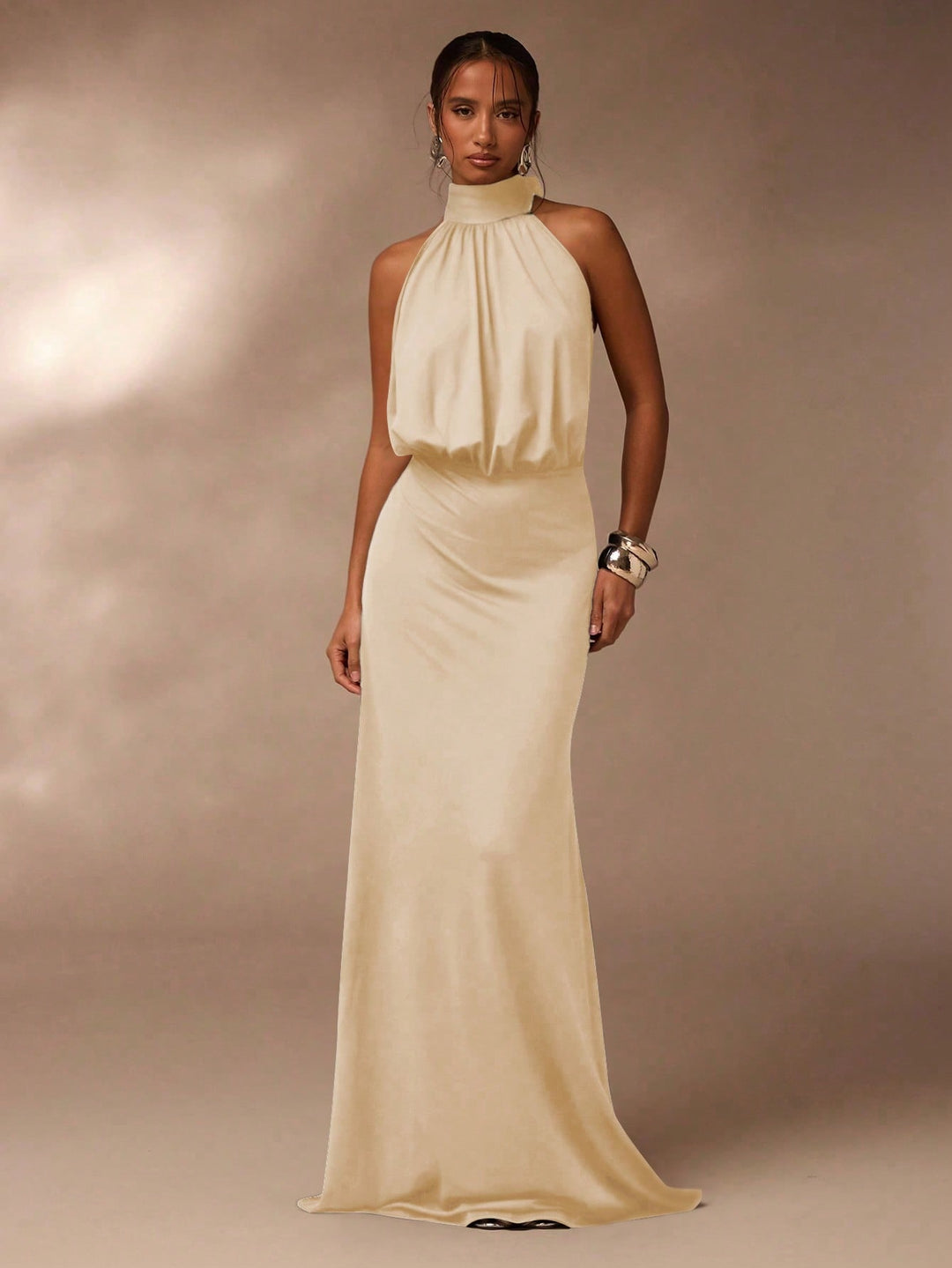 Rochie maxi SHEIN, bej