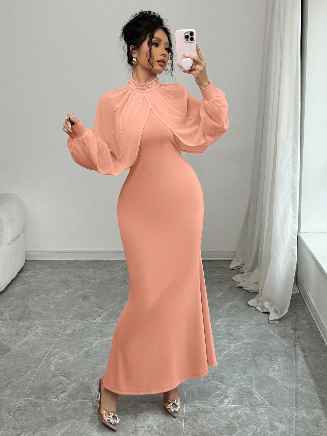 Rochie maxi SHEIN, portocaliu