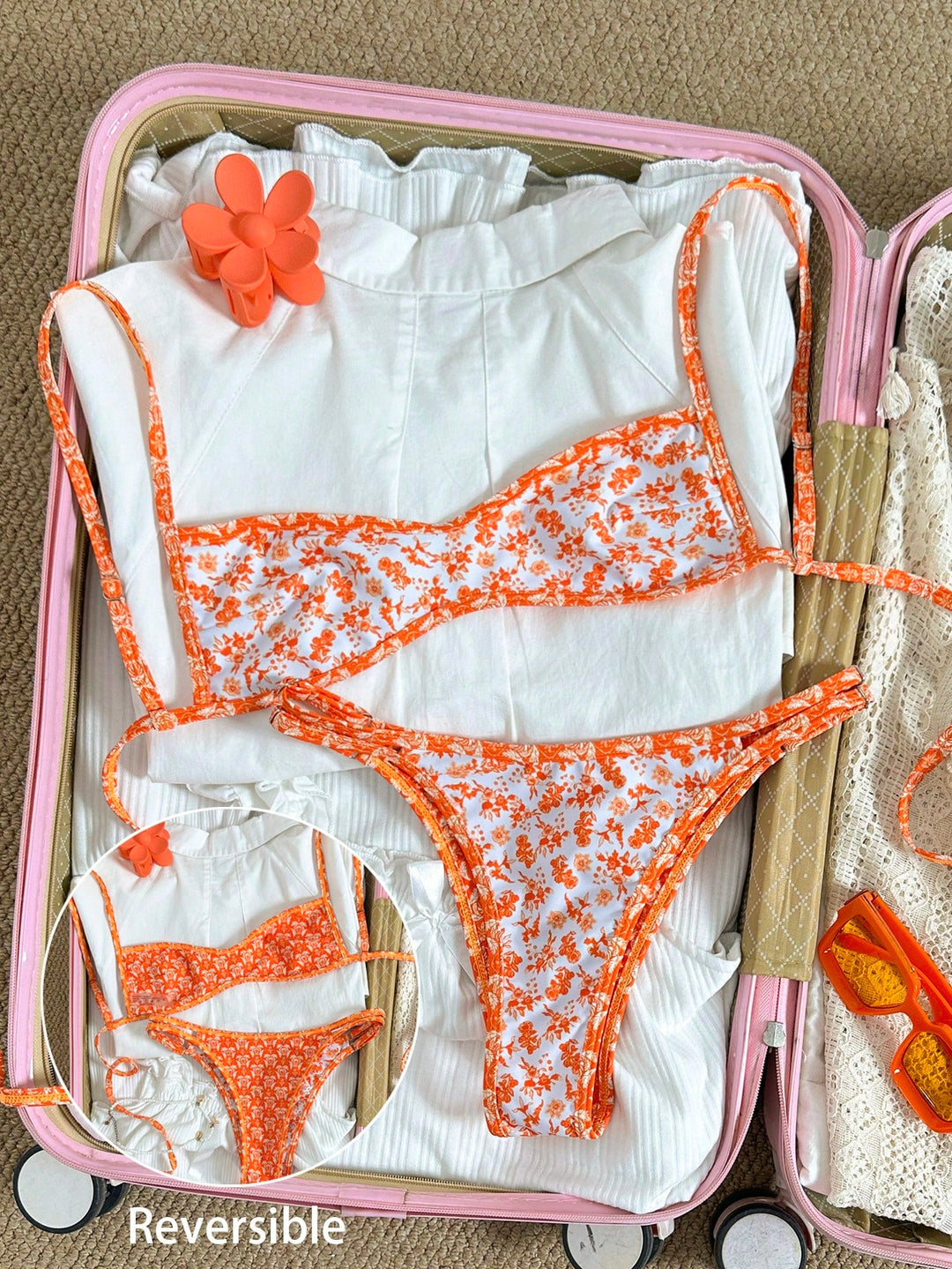 Set bikini SHEIN, portocaliu