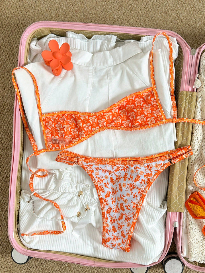 Set bikini SHEIN, portocaliu