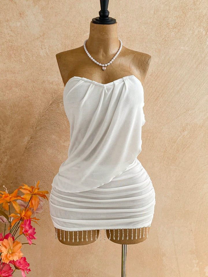 Rochie mini SHEIN, alb