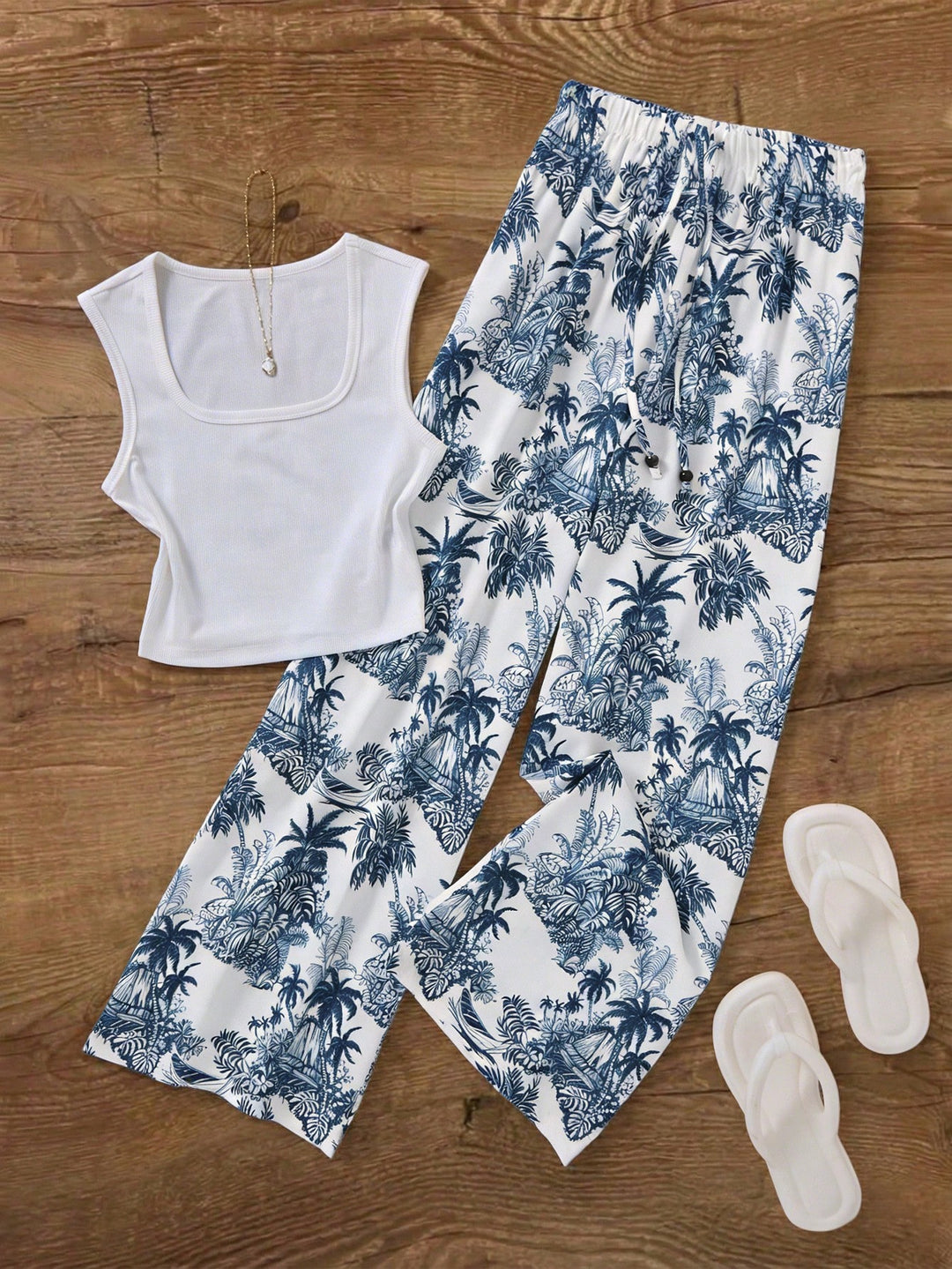 Pantaloni SHEIN, albastru