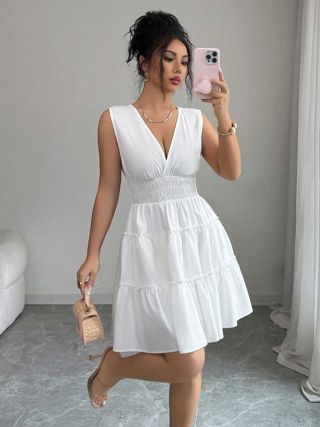 Rochie scurtă SHEIN, alb