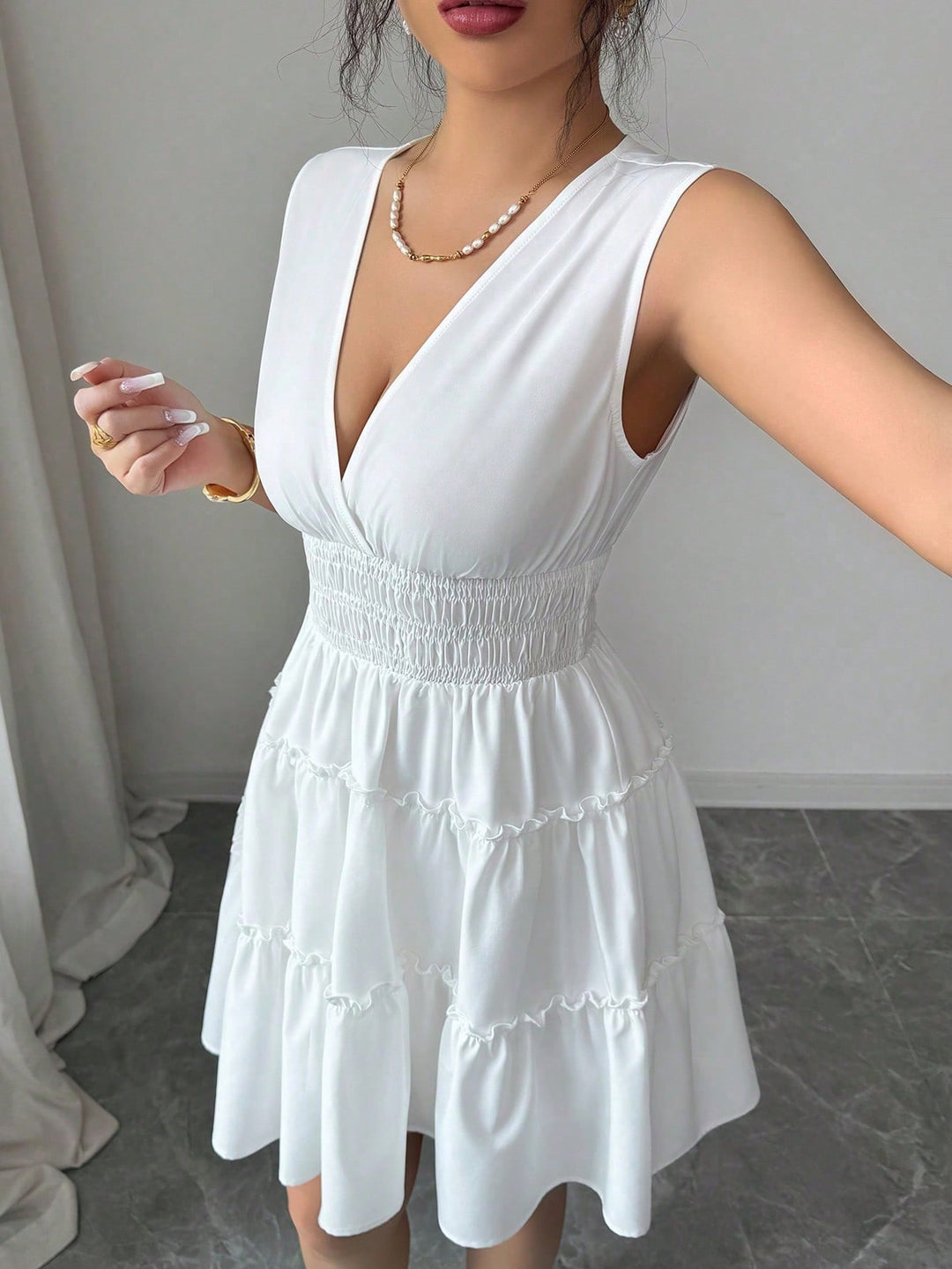 Rochie scurtă SHEIN, alb