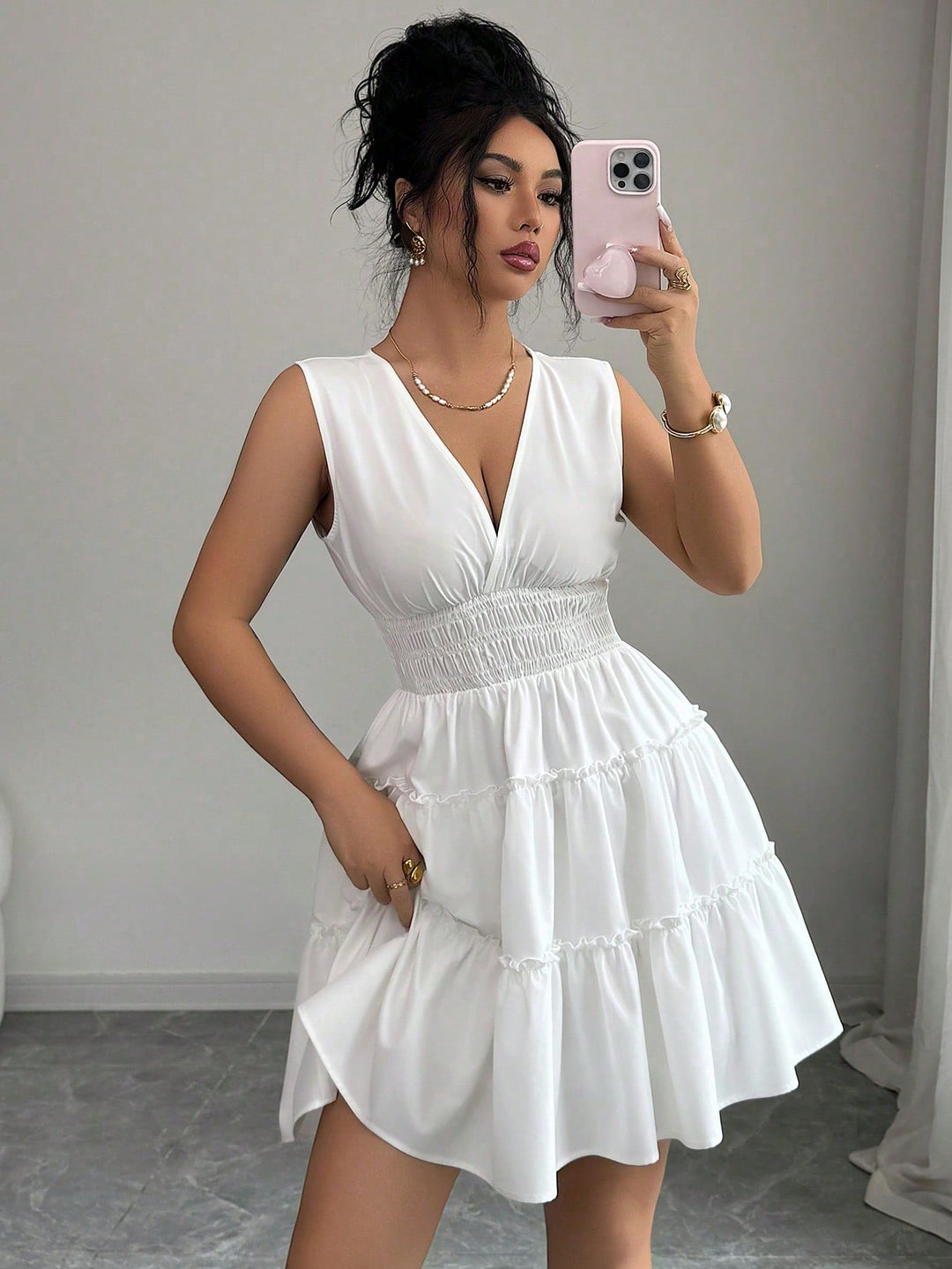 Rochie scurtă SHEIN, alb