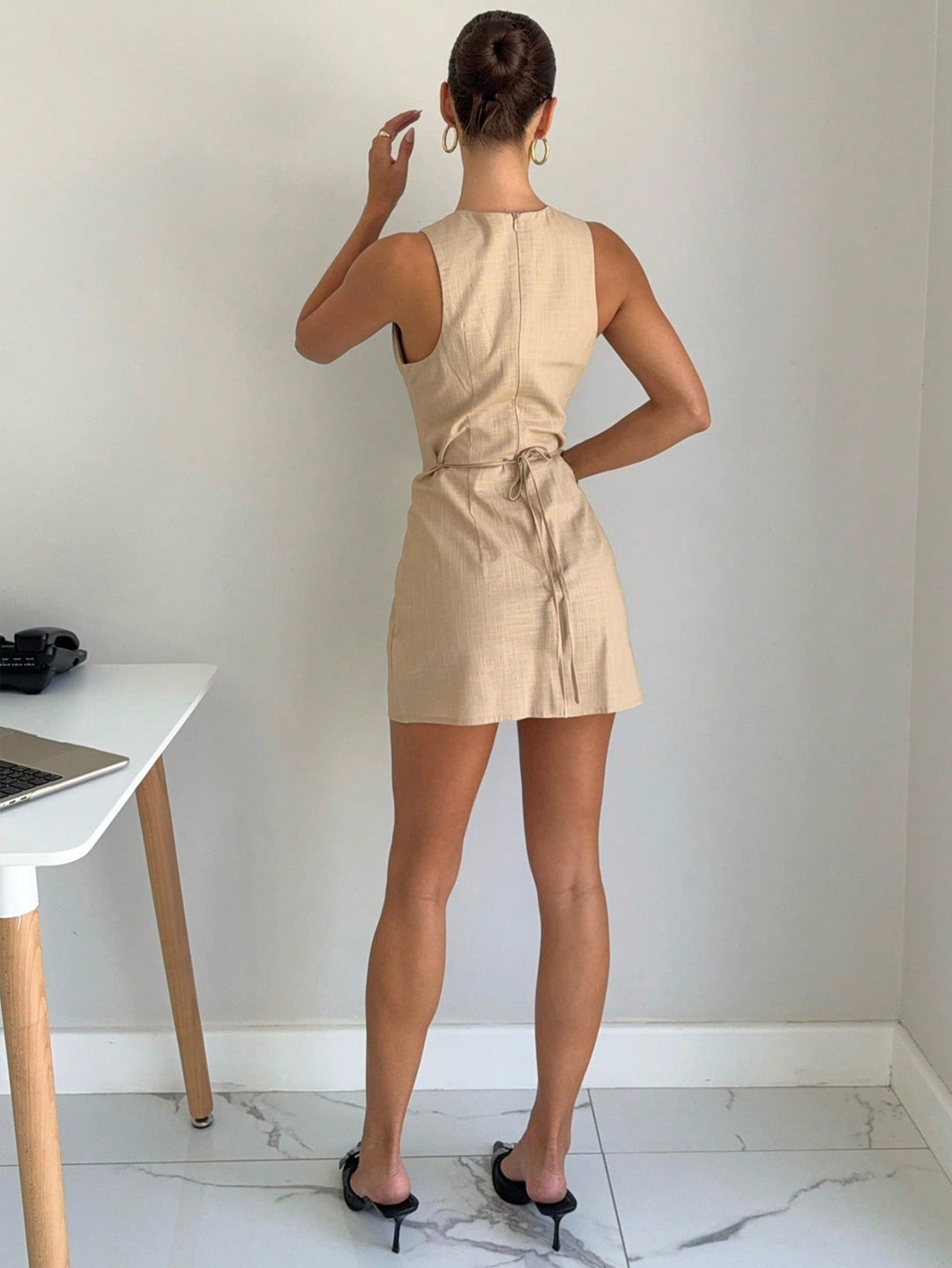 Rochie mini SHEIN, bej