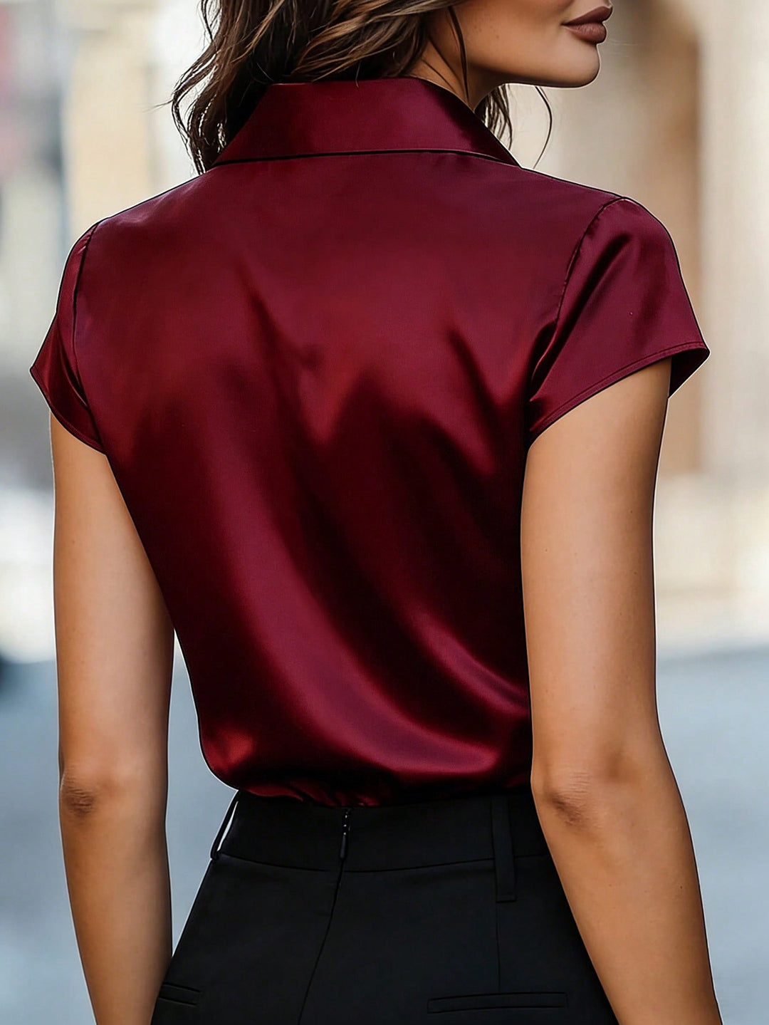 Cămașă elegantă SHEIN, vișiniu