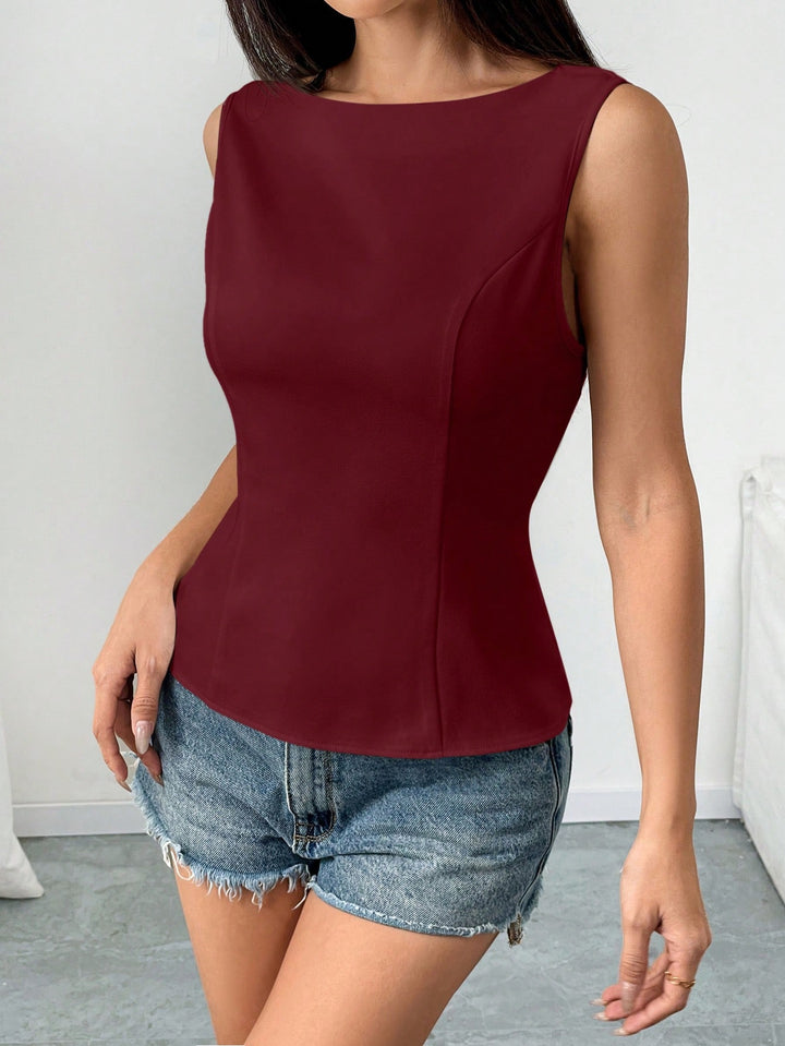 Bluza fără mâneci SHEIN, vișiniu