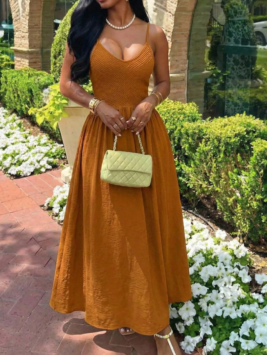 Rochie maxi SHEIN, maro