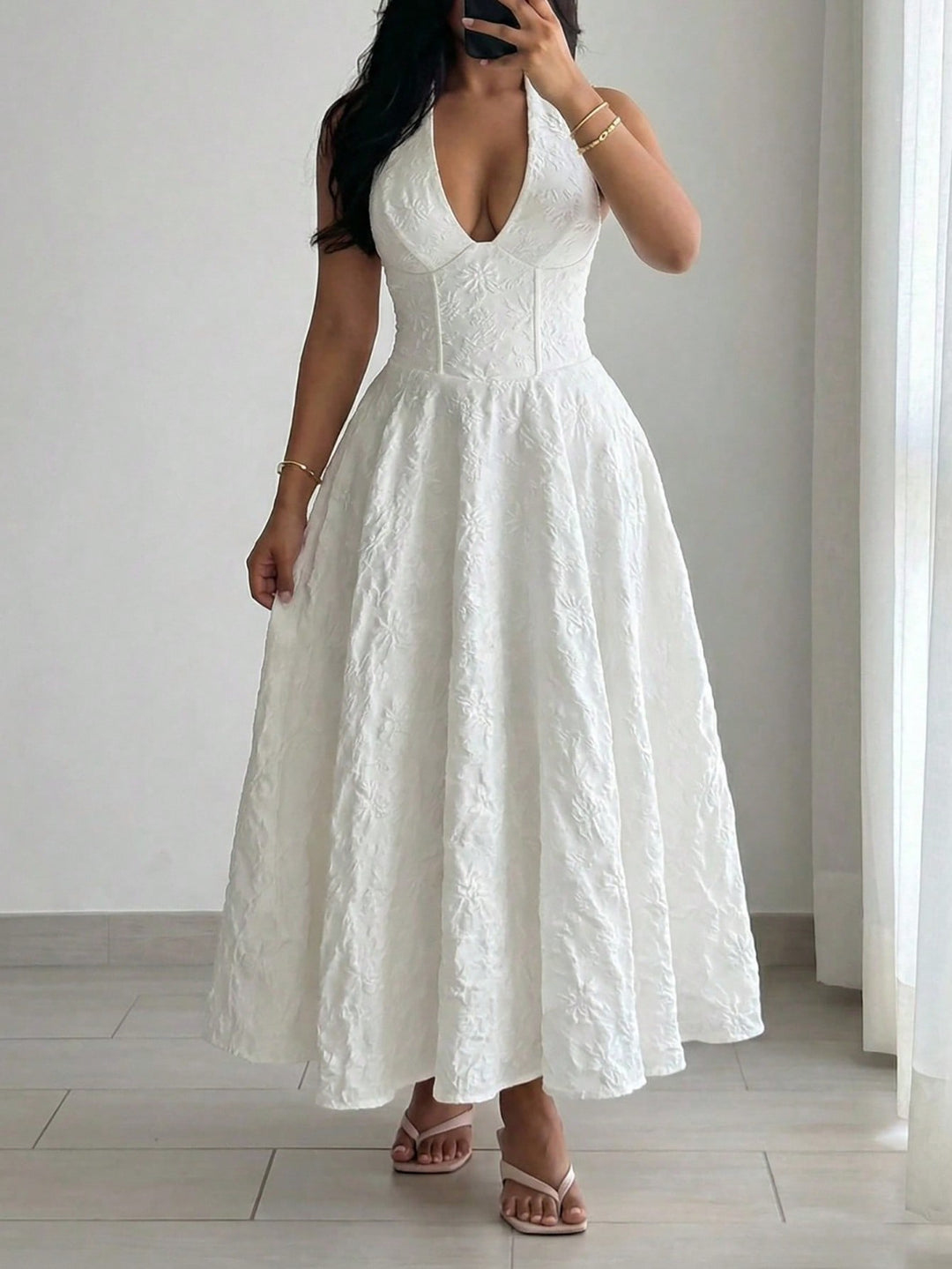 Rochie maxi SHEIN, alb
