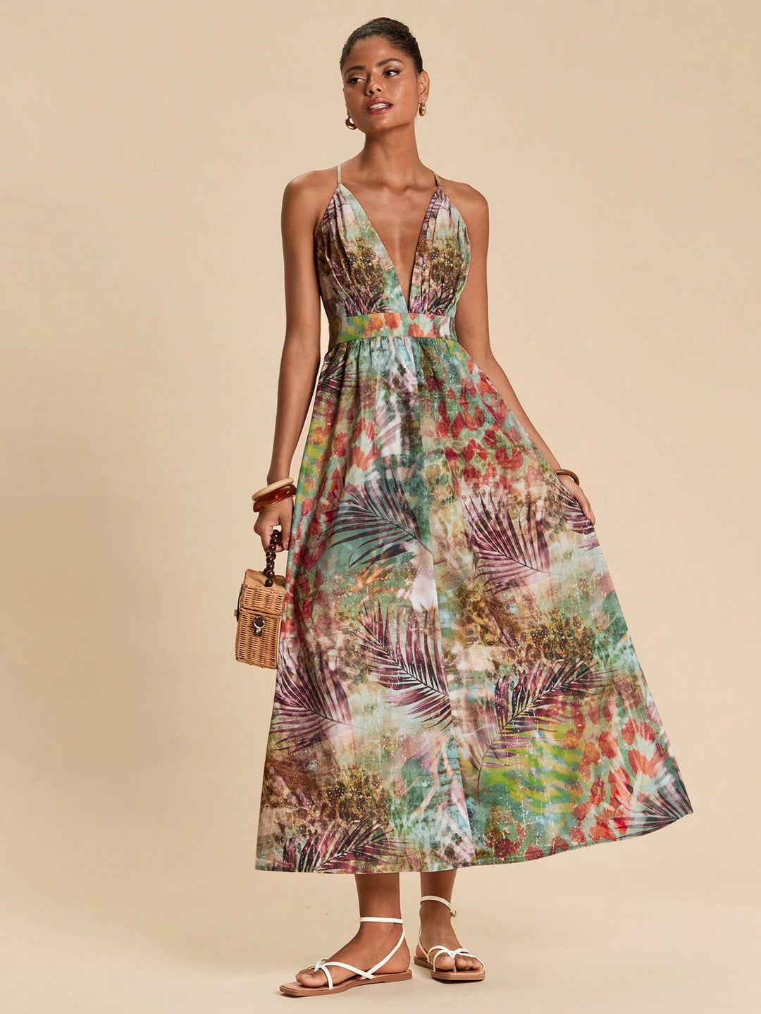 Rochie maxi SHEIN, verde