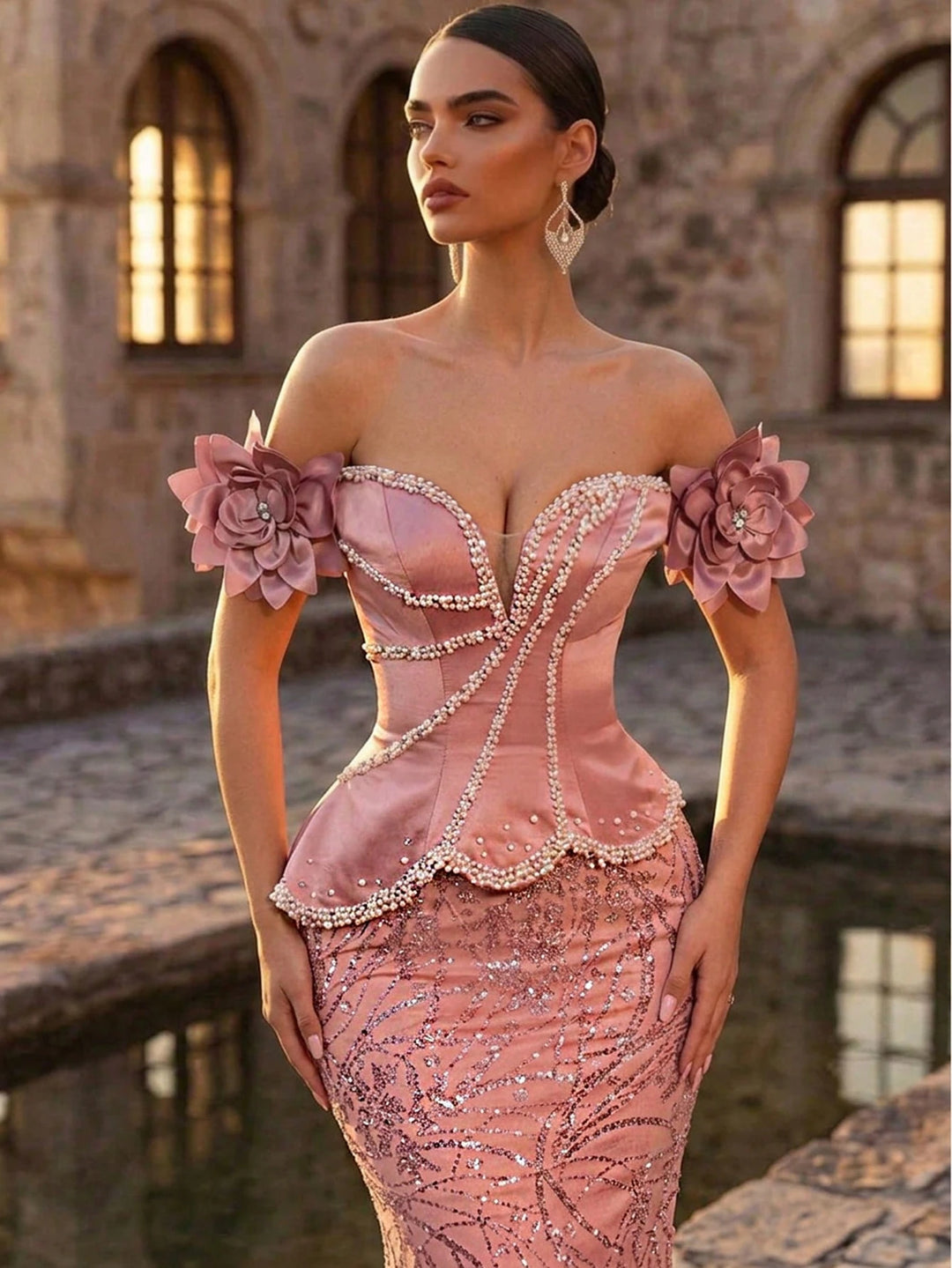 Rochie de ocazie SHEIN, roz