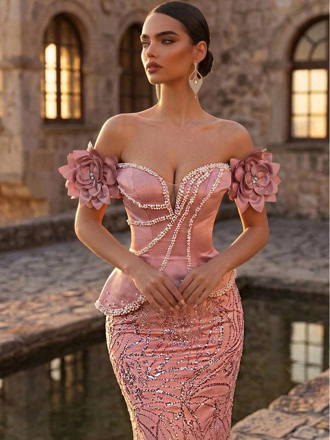 Rochie de ocazie SHEIN, roz