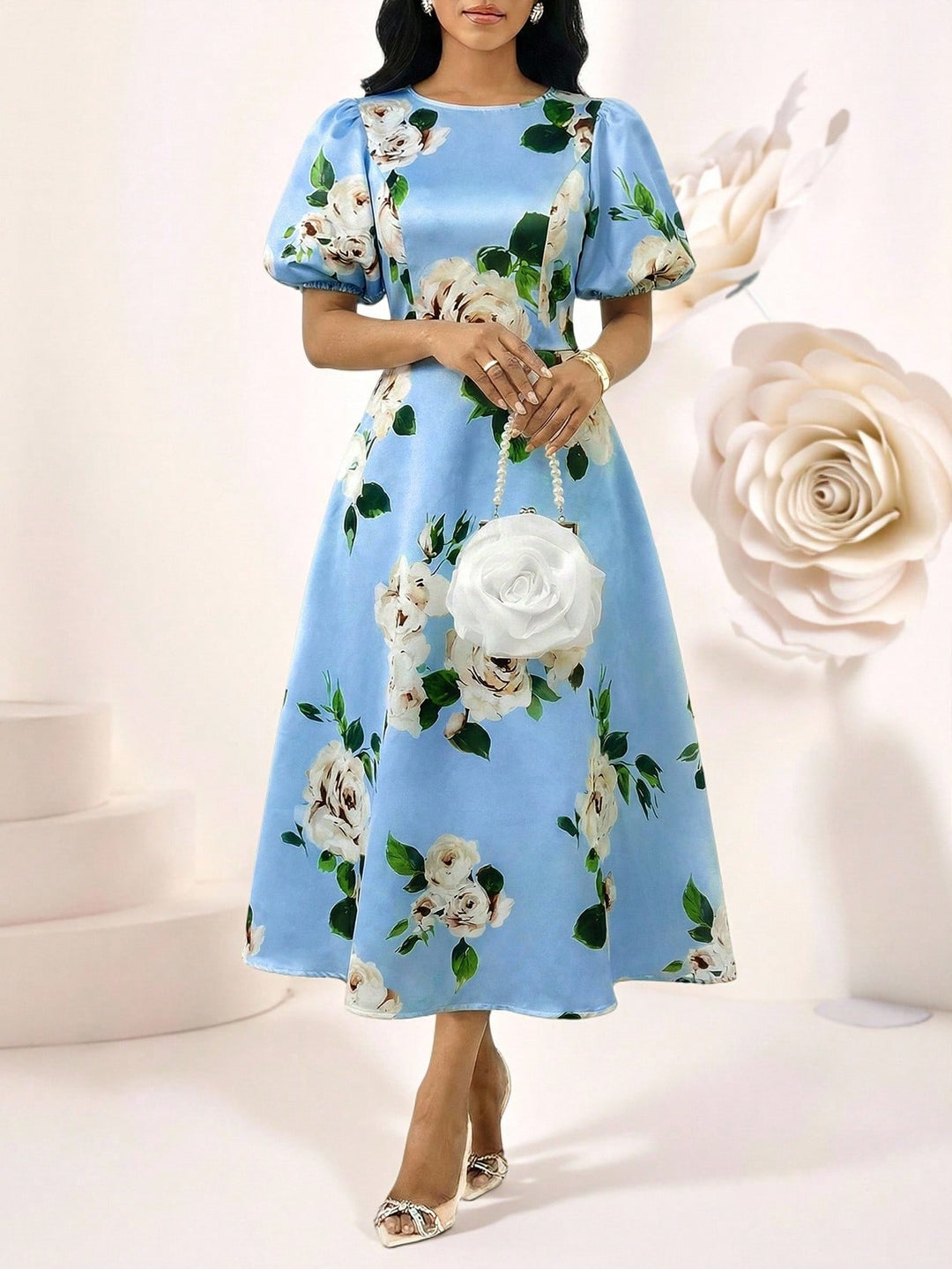 Rochie midi SHEIN, albastru