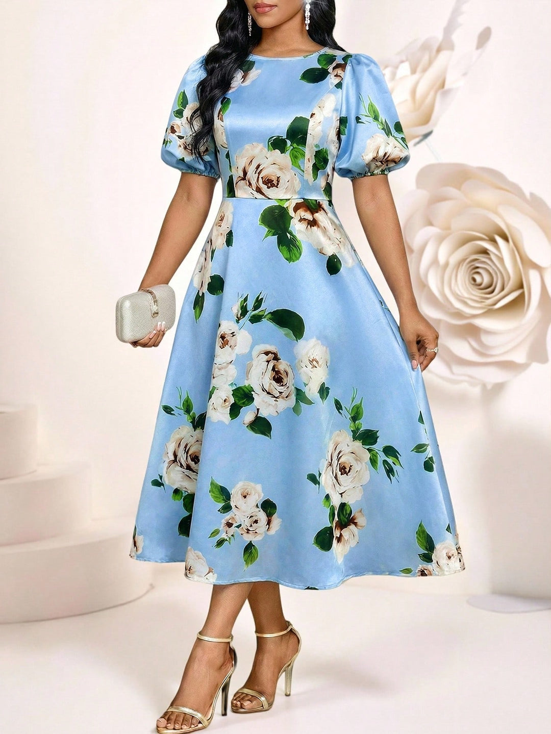 Rochie midi SHEIN, albastru