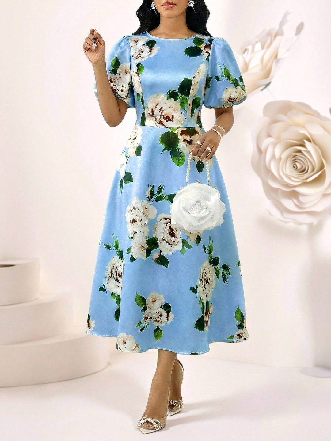 Rochie midi SHEIN, albastru