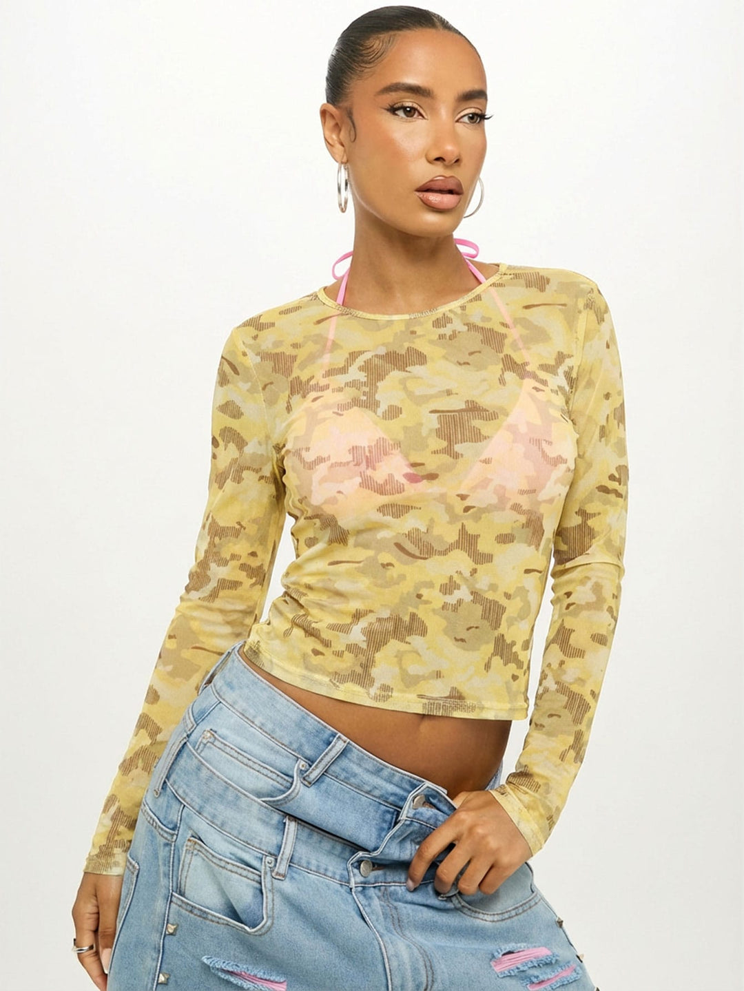Top SHEIN, galben