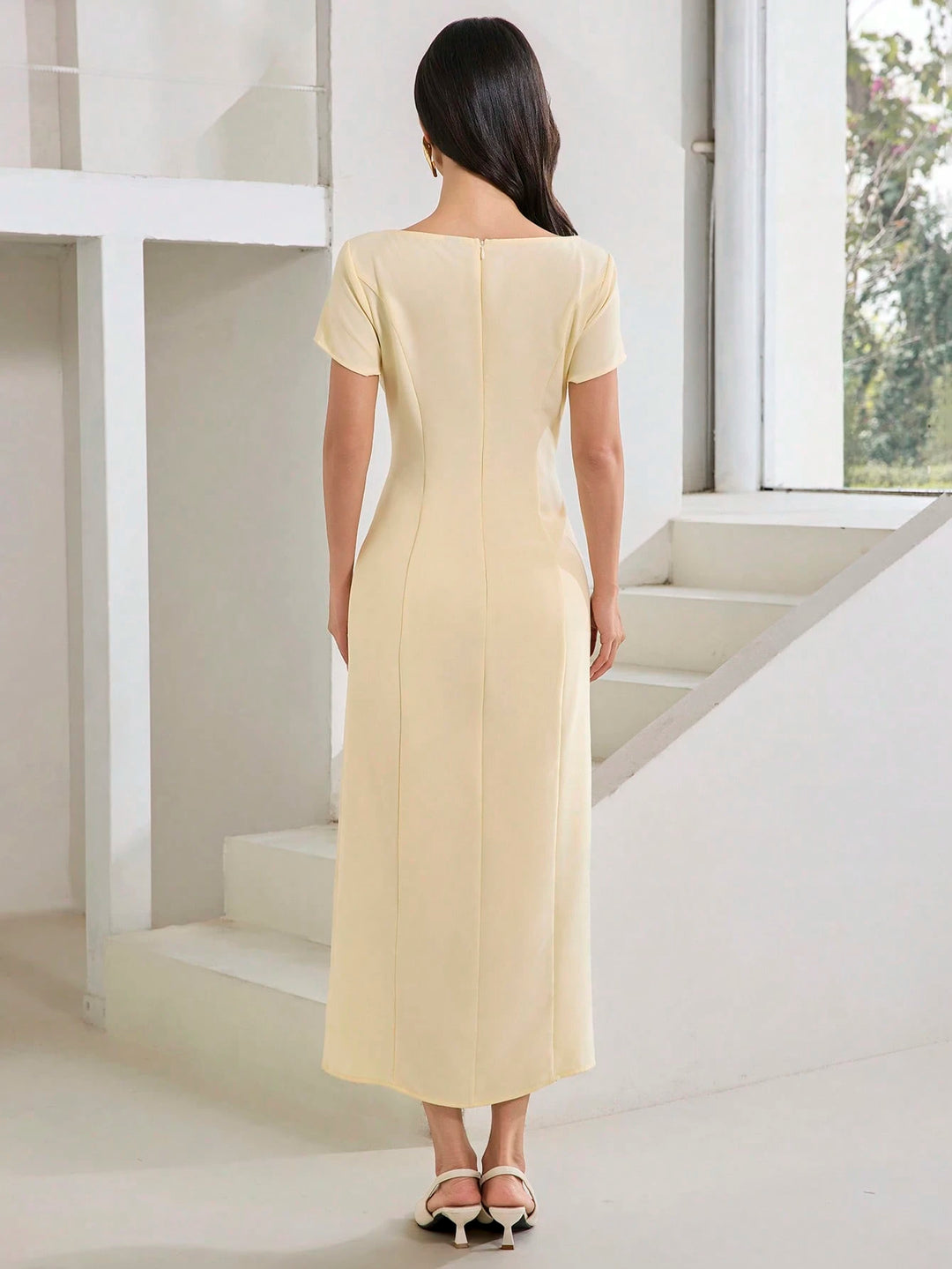Rochie maxi SHEIN, crem