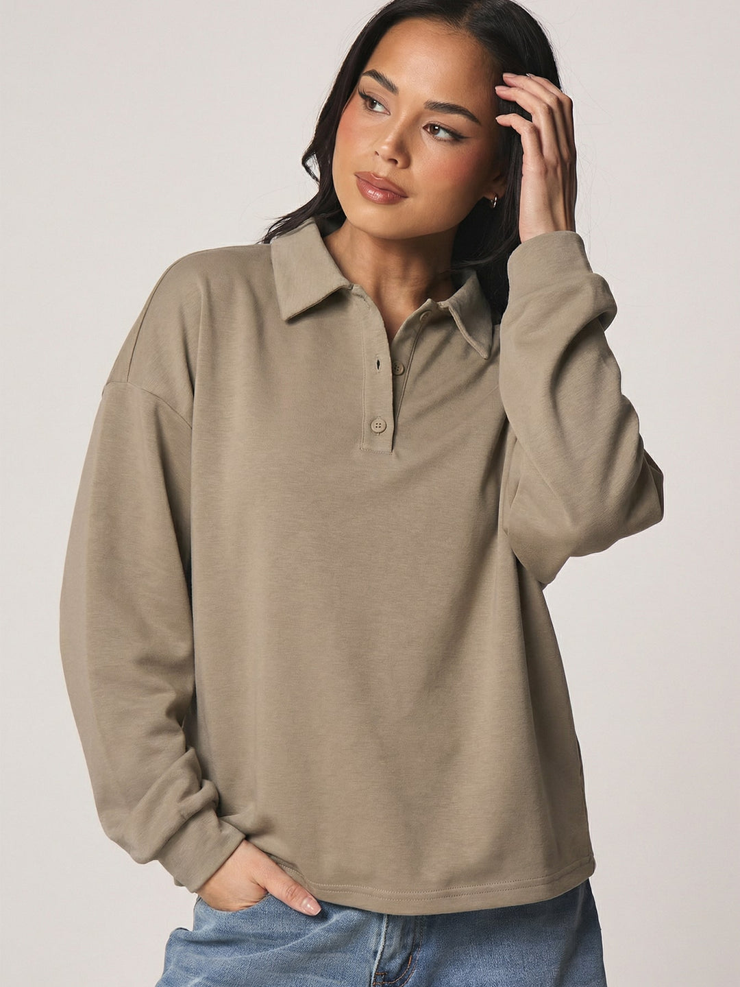 Top SHEIN, kaki