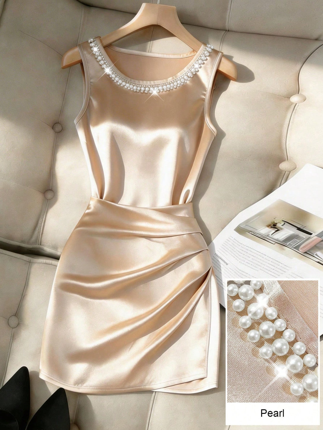 Rochie scurtă SHEIN, auriu
