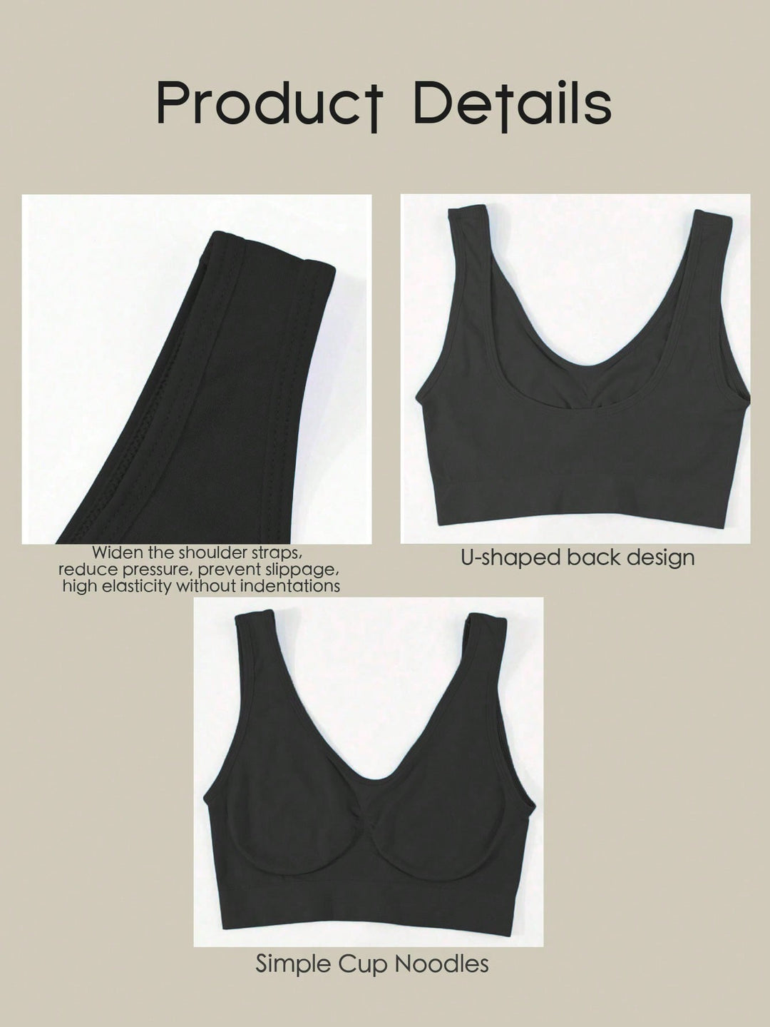 Bustieră sport SHEIN, negru