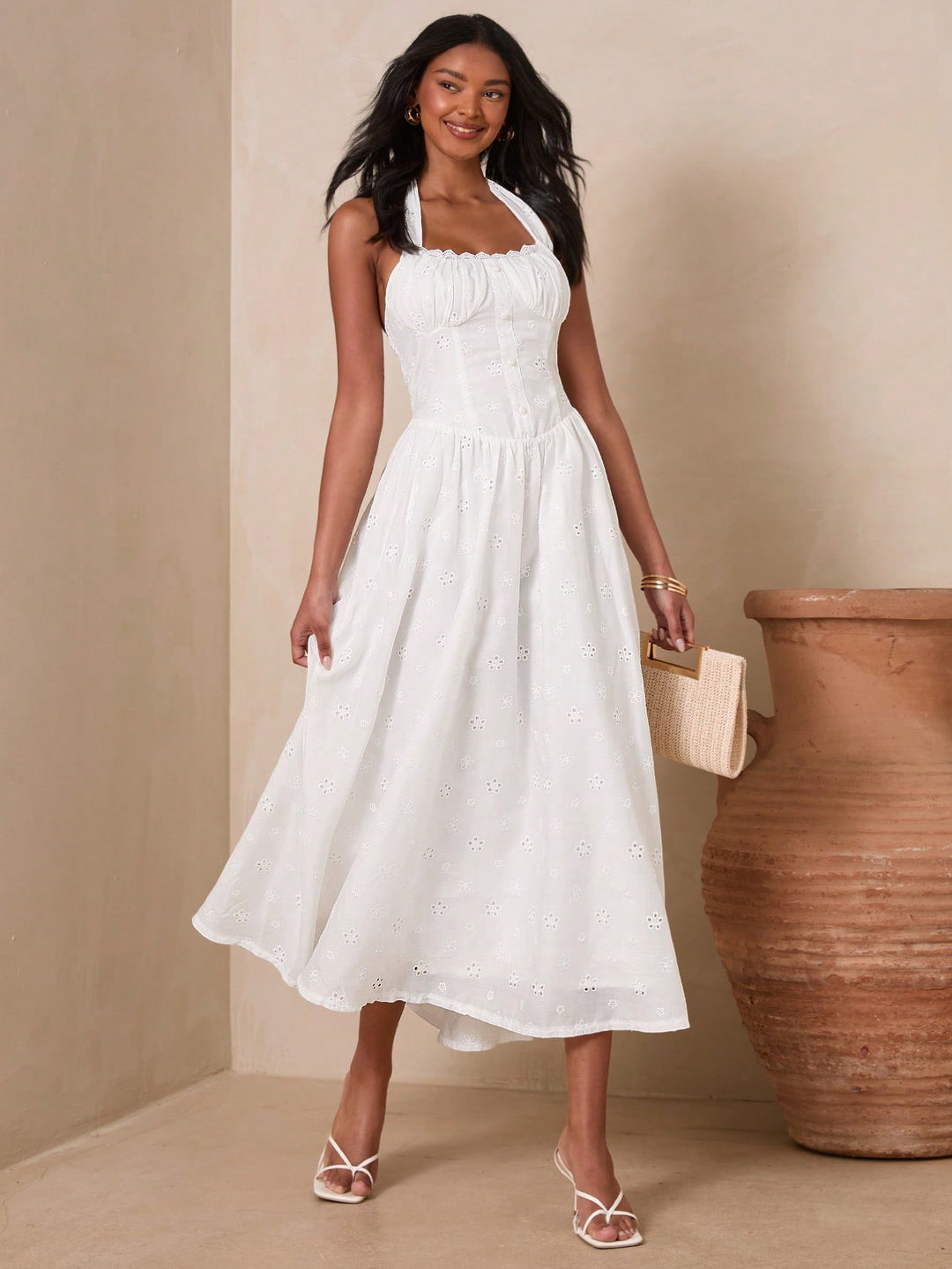 Rochie maxi SHEIN, alb