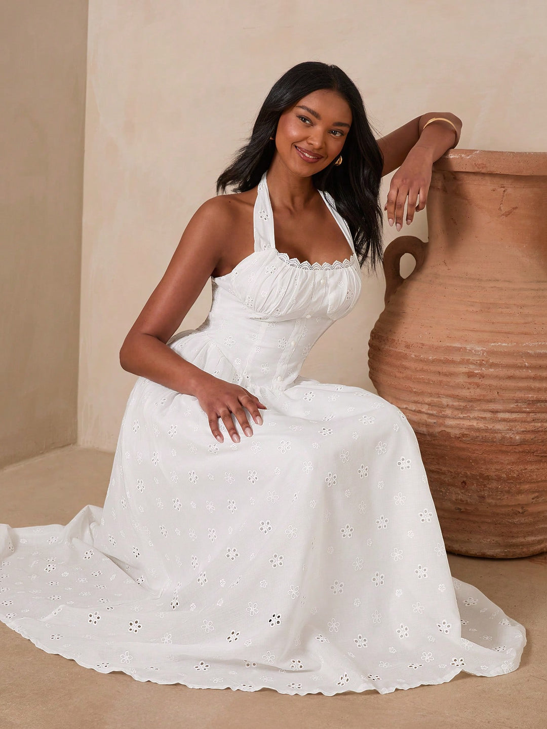 Rochie maxi SHEIN, alb