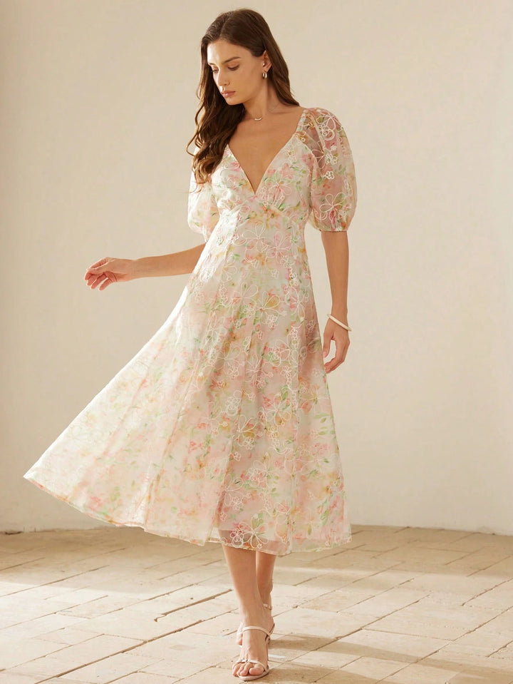 Rochie midi SHEIN, mix culori
