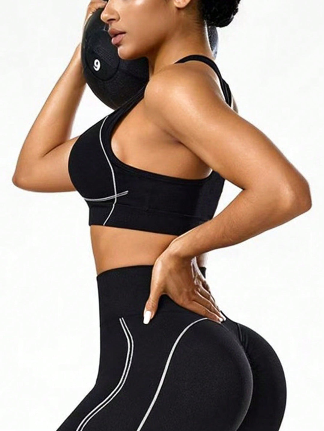 Bustieră sport SHEIN, negru