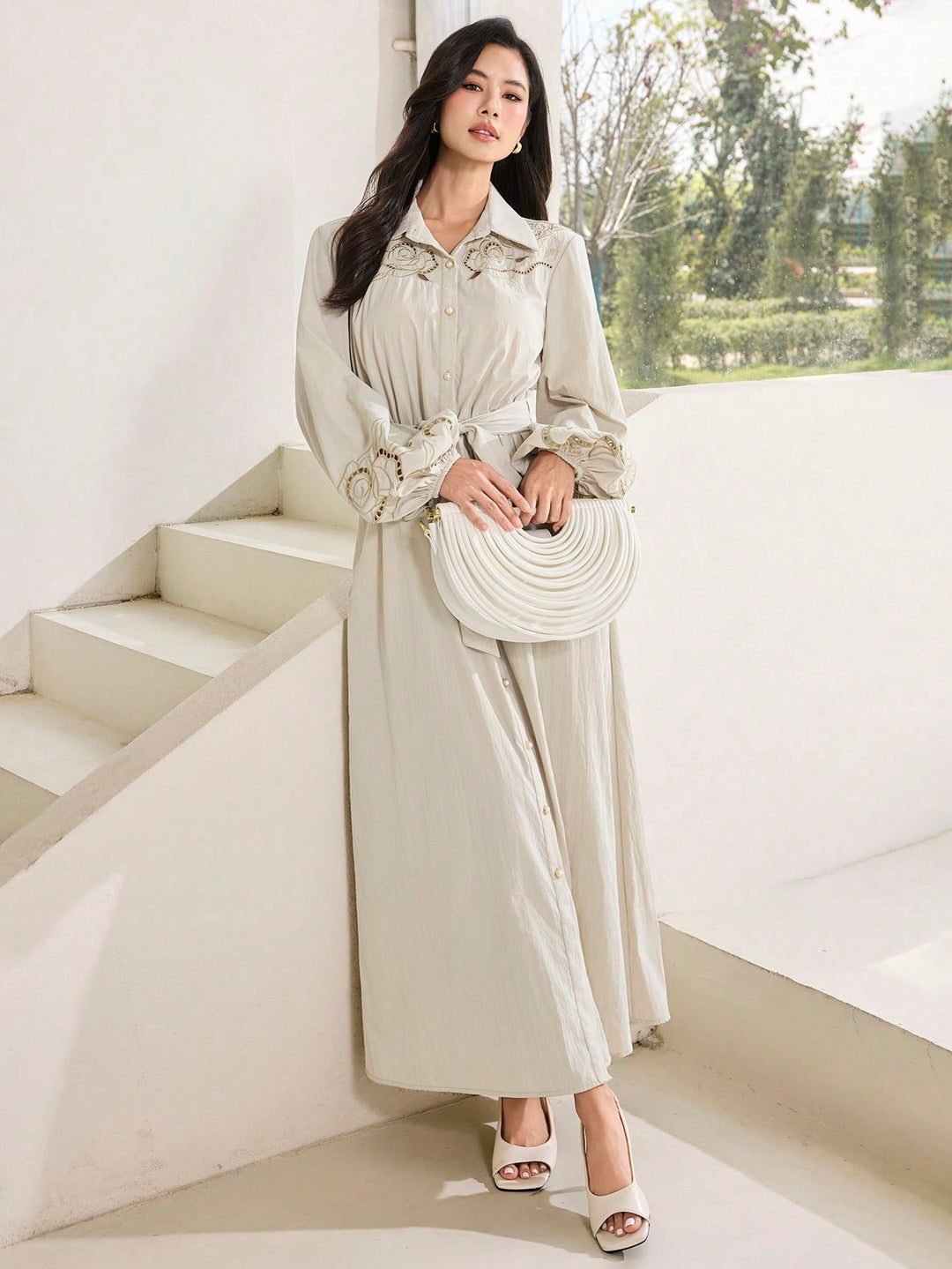 Rochie maxi SHEIN, kaki