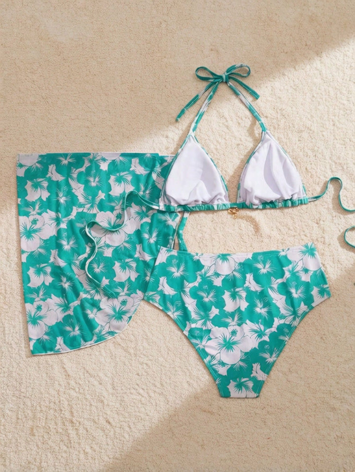 Set bikini de baie SHEIN, verde