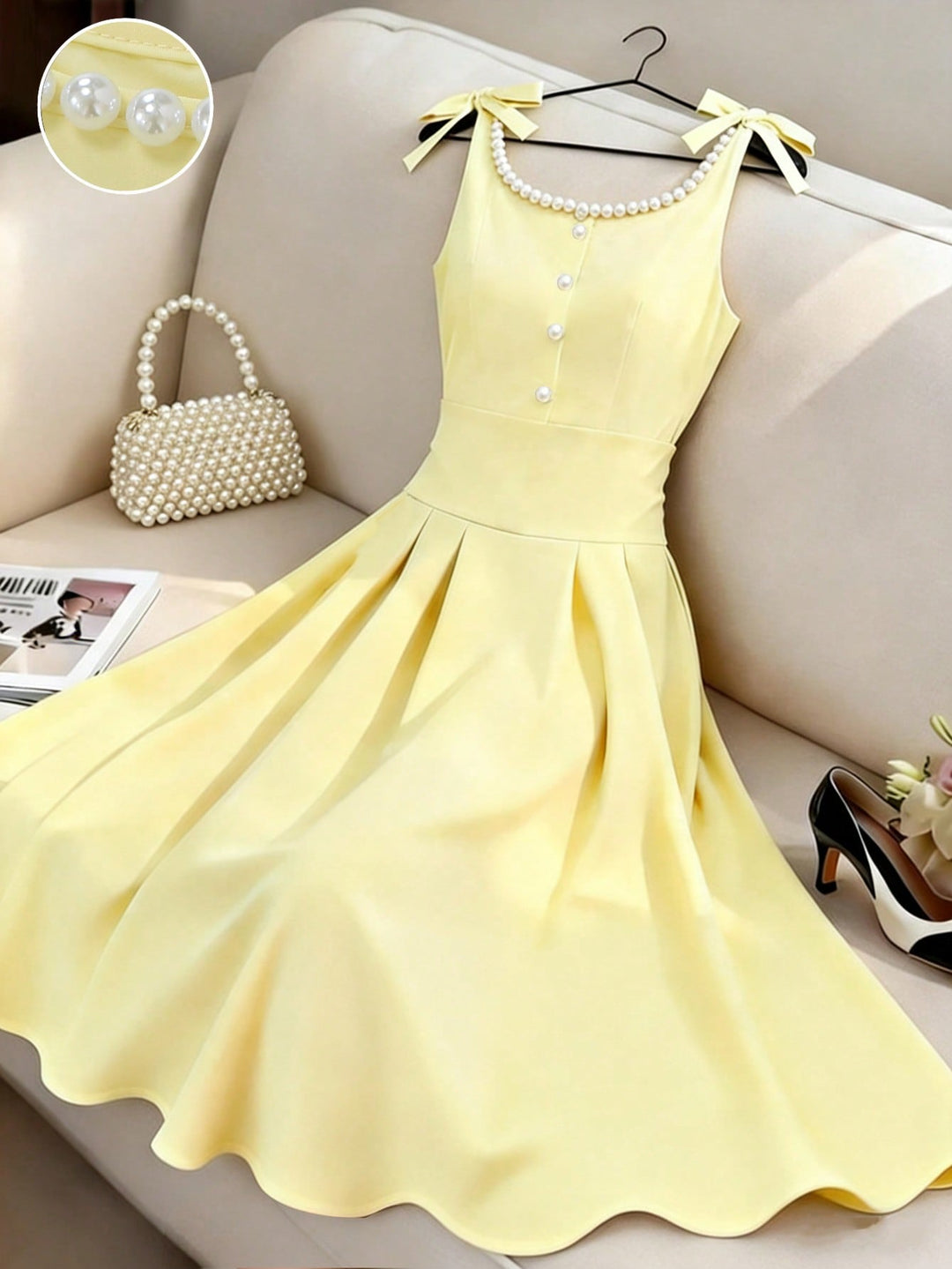 Rochie midi SHEIN, galben