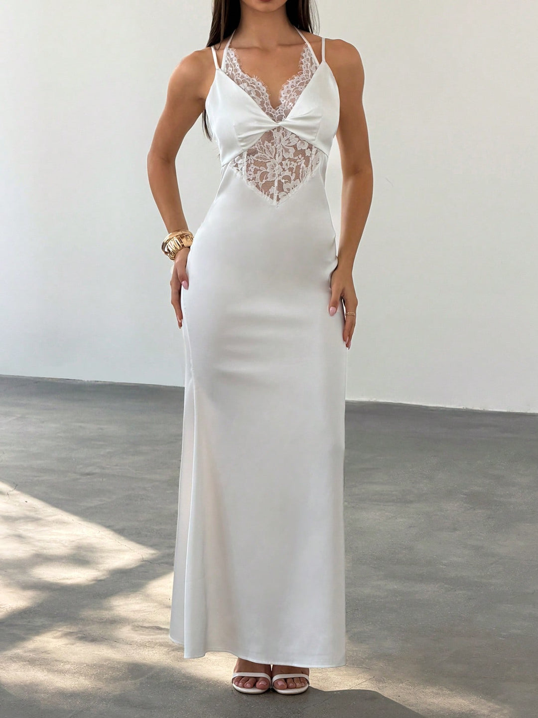 Rochie maxi SHEIN, alb