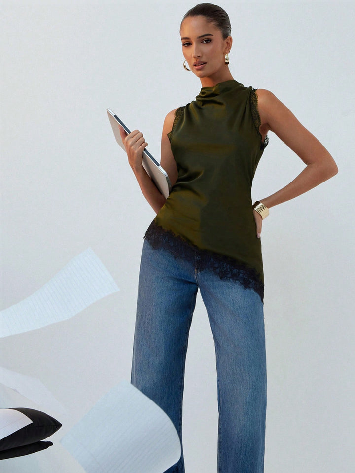 Top SHEIN, kaki