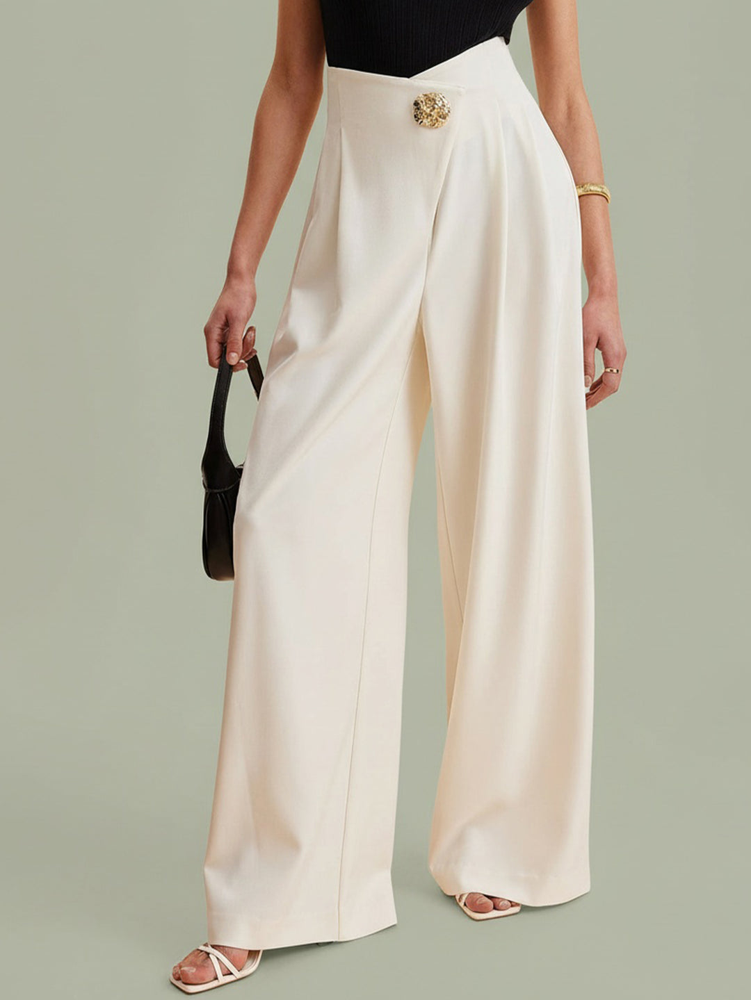 Pantalon SHEIN, alb