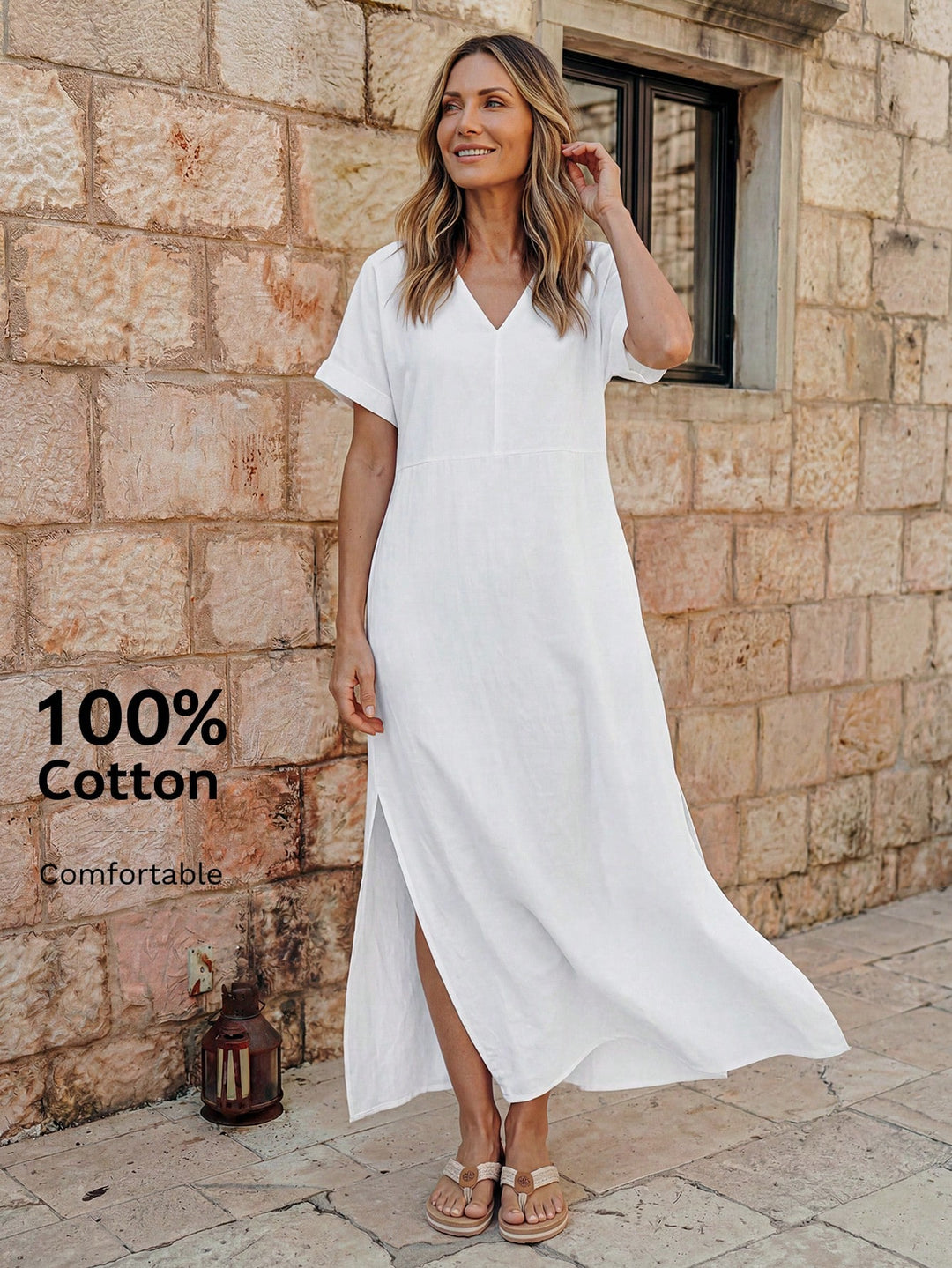 Rochie maxi SHEIN, alb