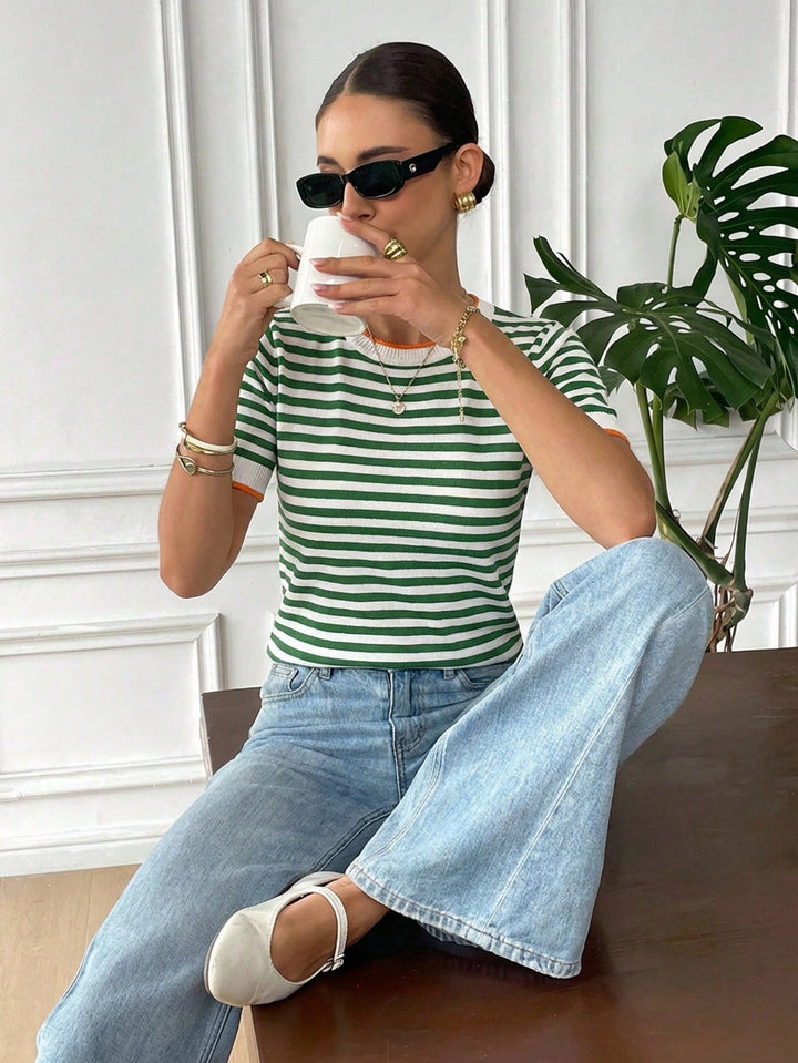 Top tricotat SHEIN, verde