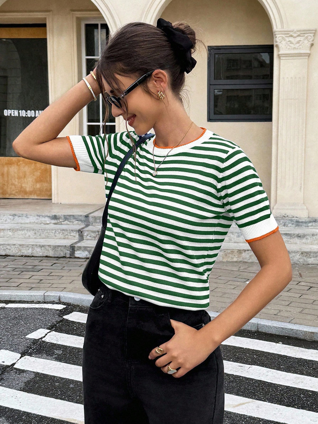 Top tricotat SHEIN, verde