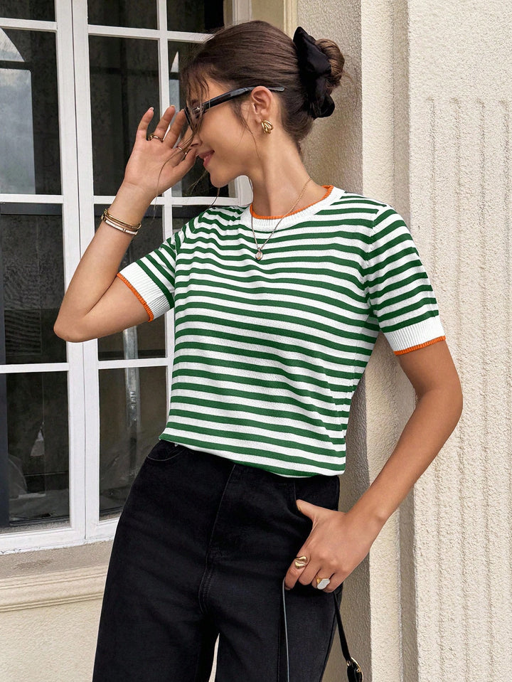 Top tricotat SHEIN, verde