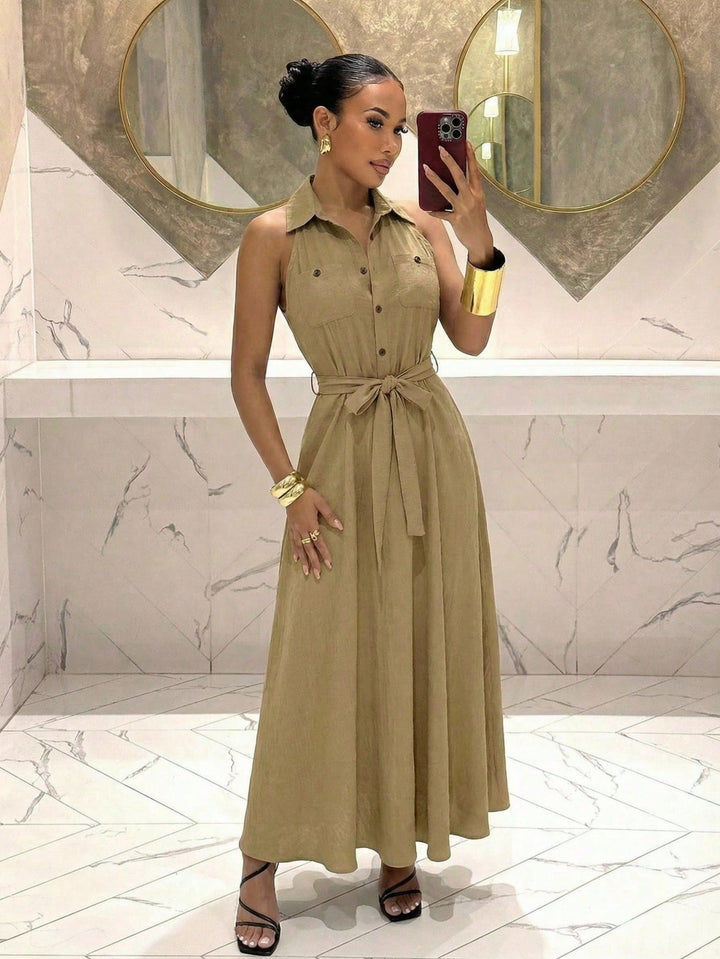 Rochie maxi SHEIN, kaki